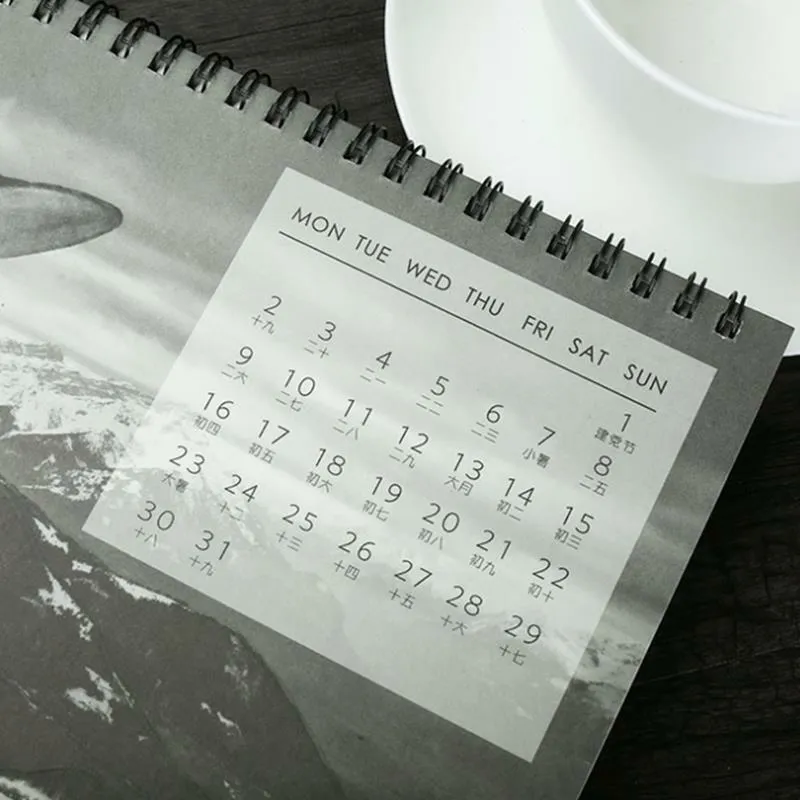 2018 Creative luminous calendar Large Desktop Paper Calendar Dual Daily Scheduler Table Planner