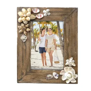 4 in. x 6 in. Wood & Shell Picture Frame