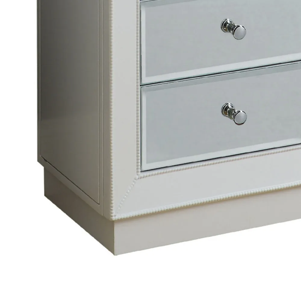 6 Drawers Jewelry Armoire Having with Mirror Front, White