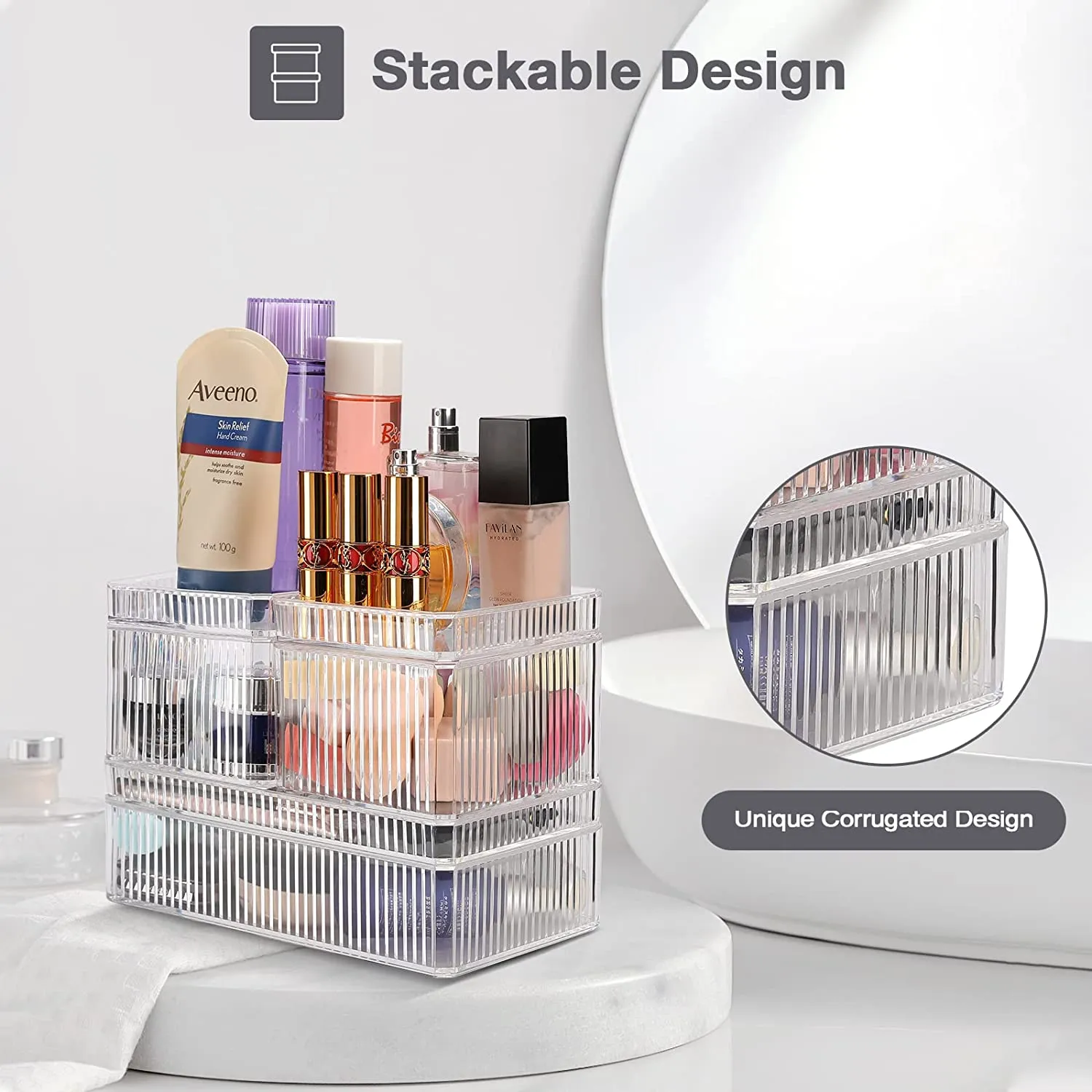 (6 Pcs) Stackable Makeup Organizer for Drawer | Lolalet