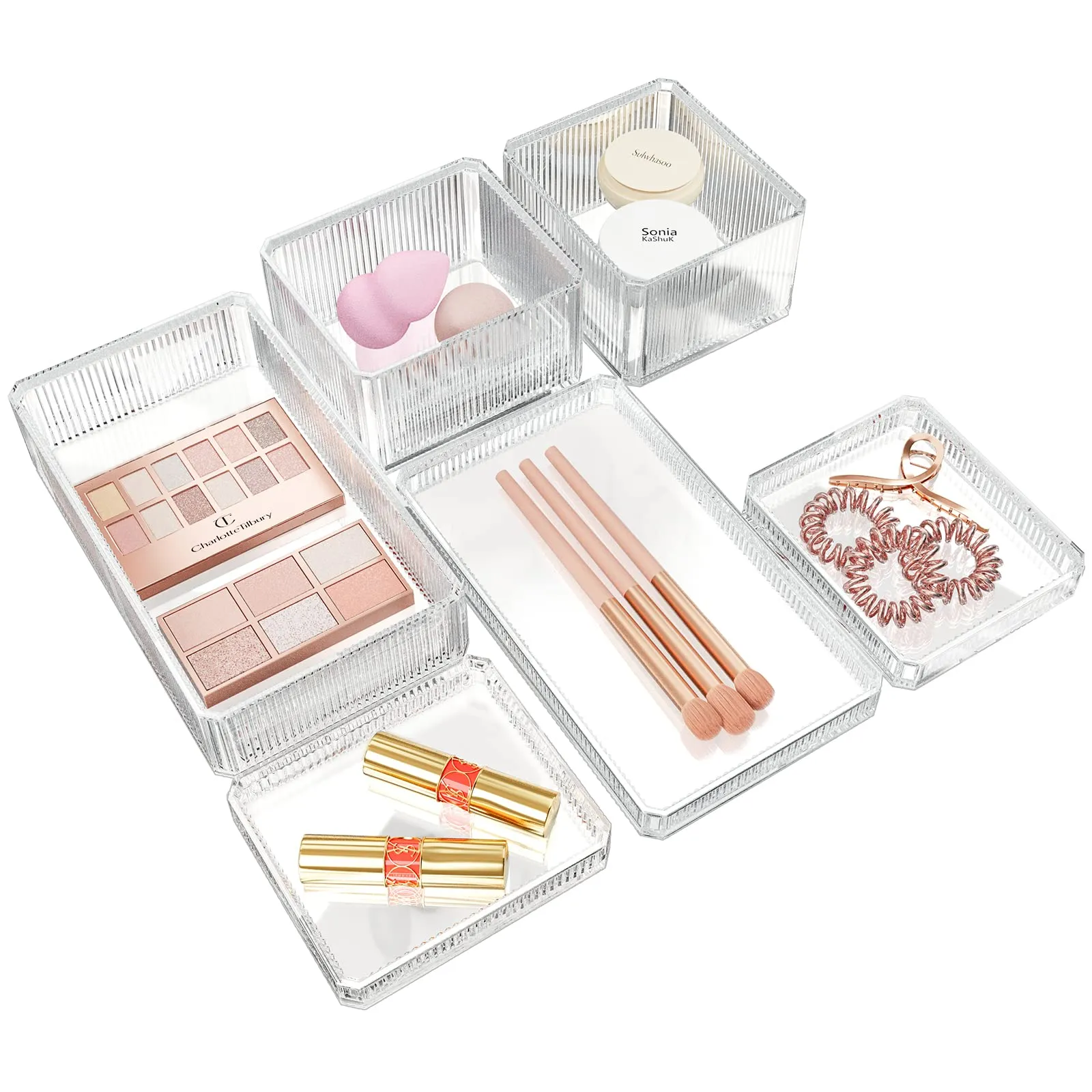 (6 Pcs) Stackable Makeup Organizer for Drawer | Lolalet