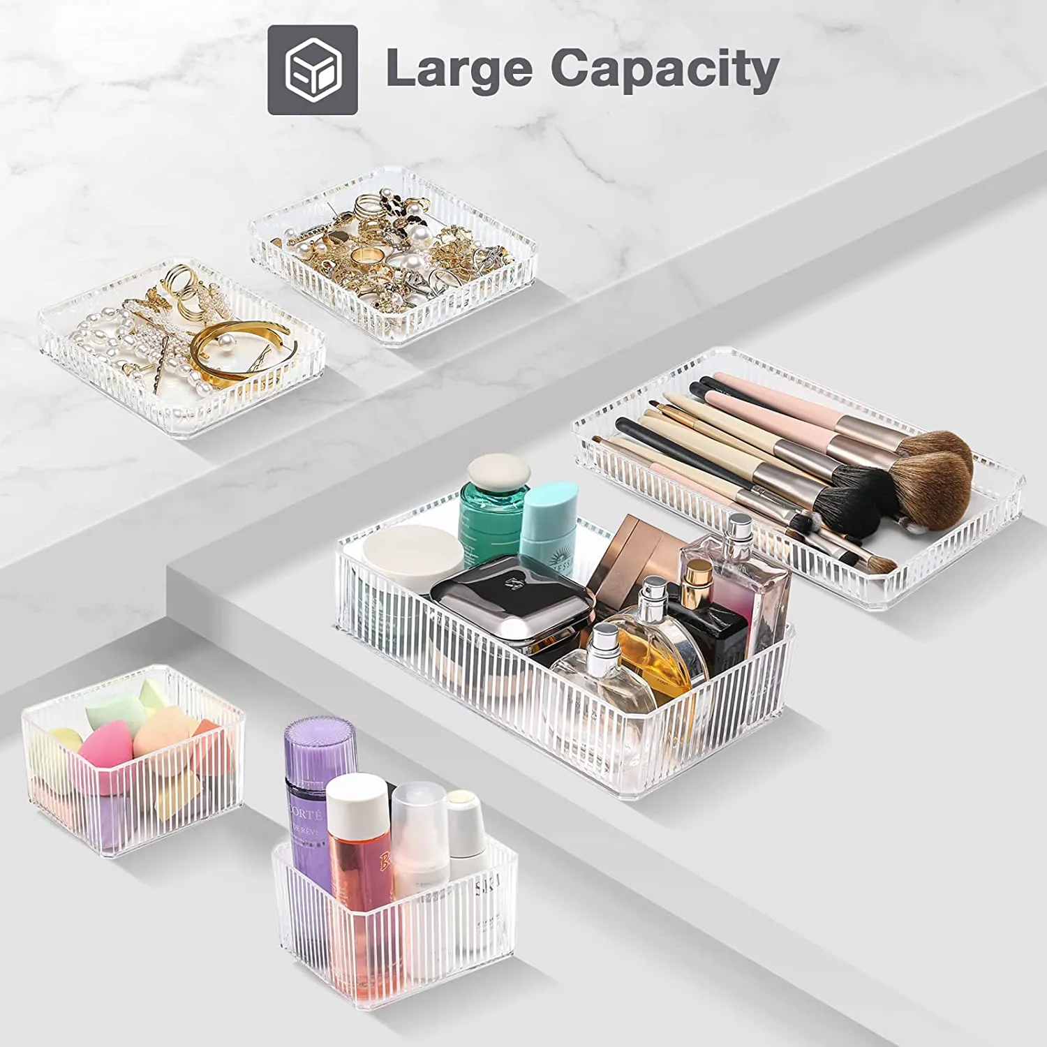 (6 Pcs) Stackable Makeup Organizer for Drawer | Lolalet