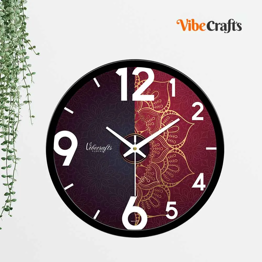 Abstract Art Red Color Designer Wall Clock