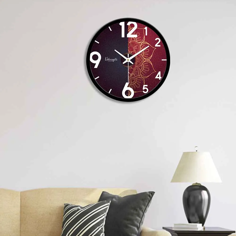 Abstract Art Red Color Designer Wall Clock