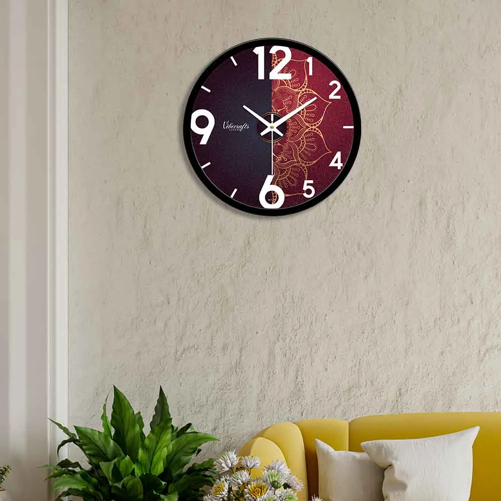 Abstract Art Red Color Designer Wall Clock