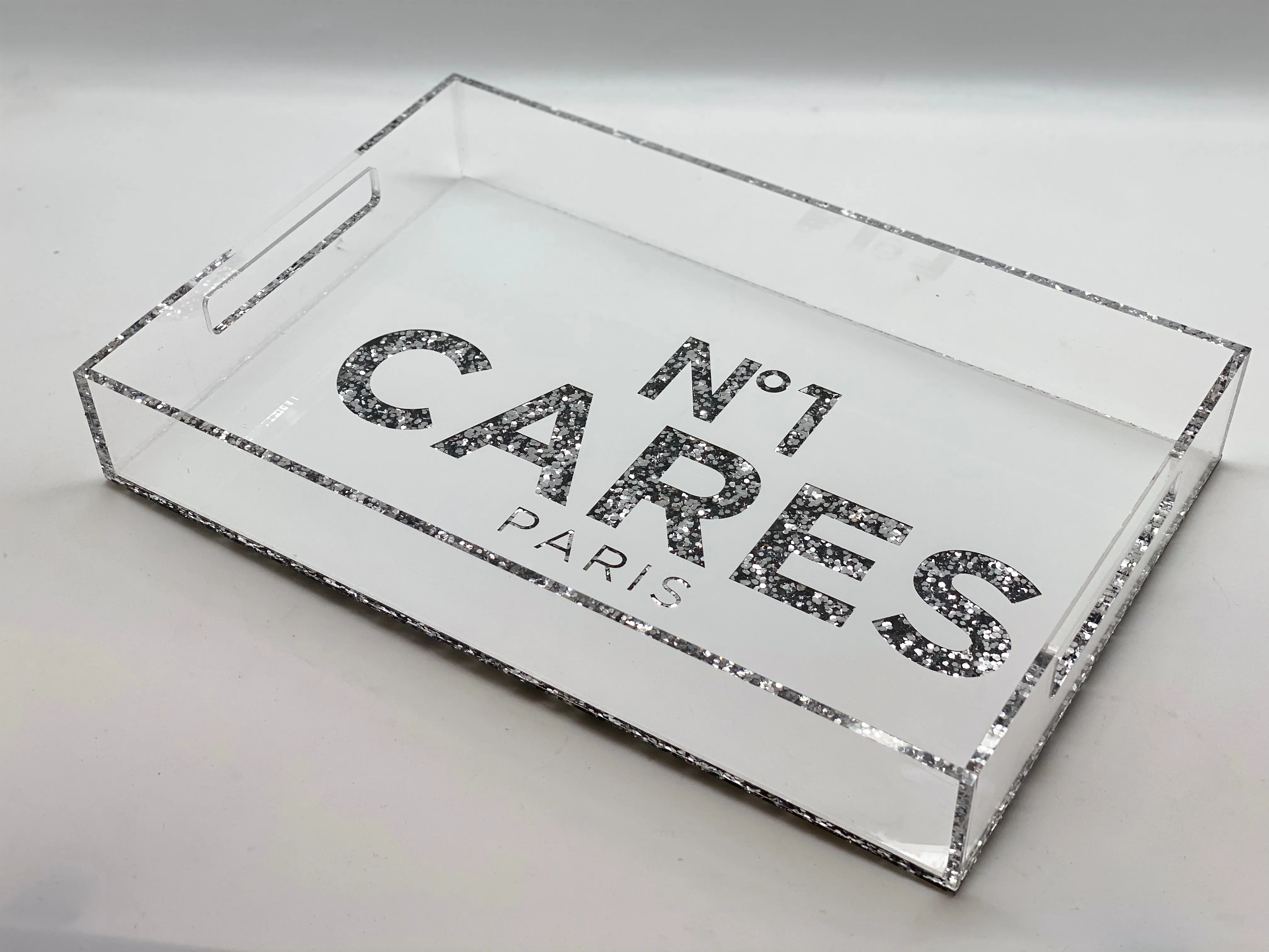 Acrylic Tray No1 Cares White