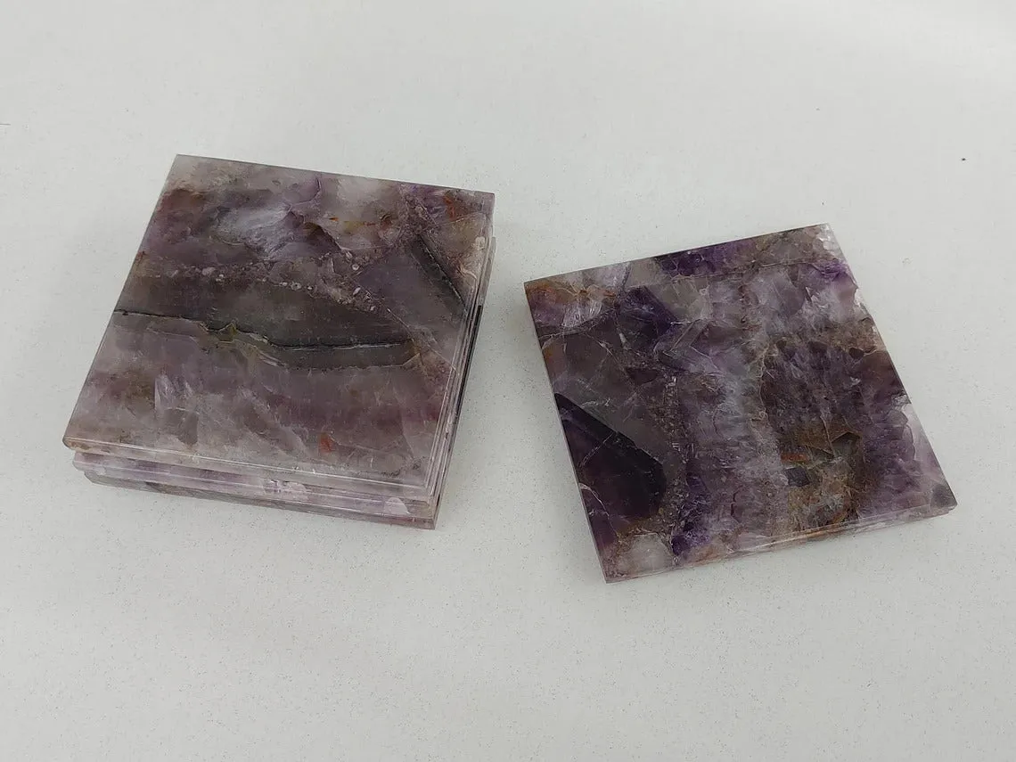 Amethyst Coasters Set