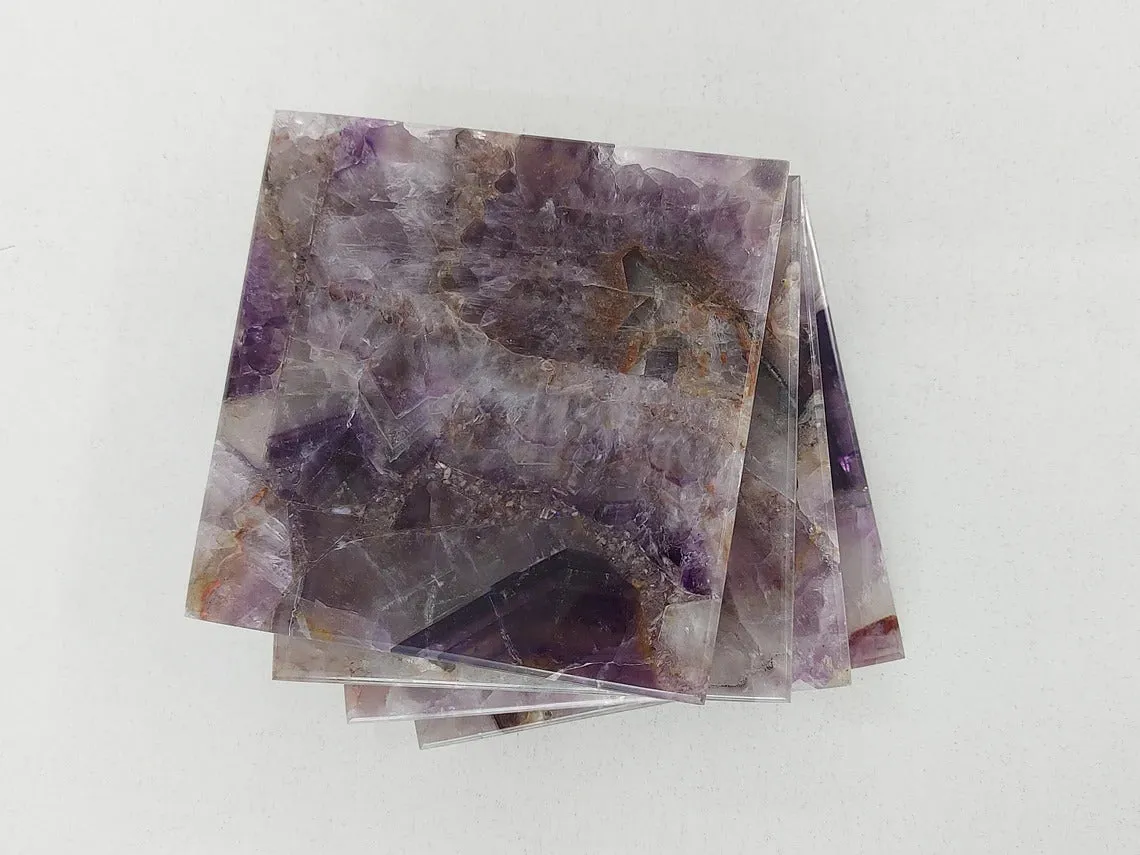 Amethyst Coasters Set