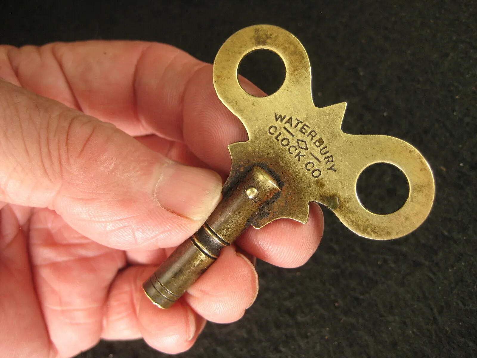 Antique American Waterbury Clock Co. Rare Name Stamped  Clock Key C.1870