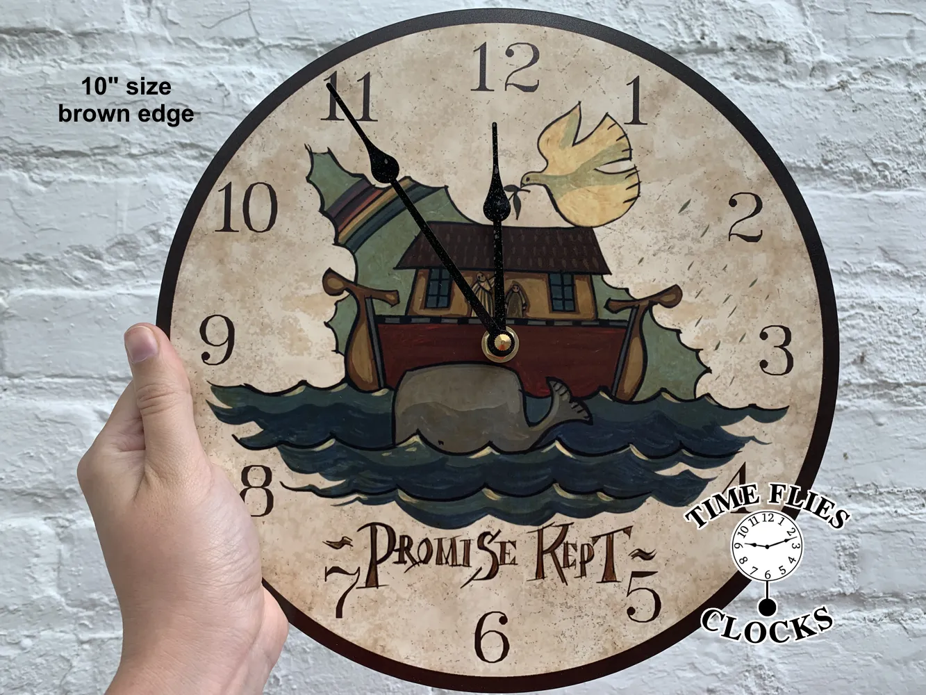 Beautiful Folk Art Noah's Ark Clock – Handmade and Whimsical