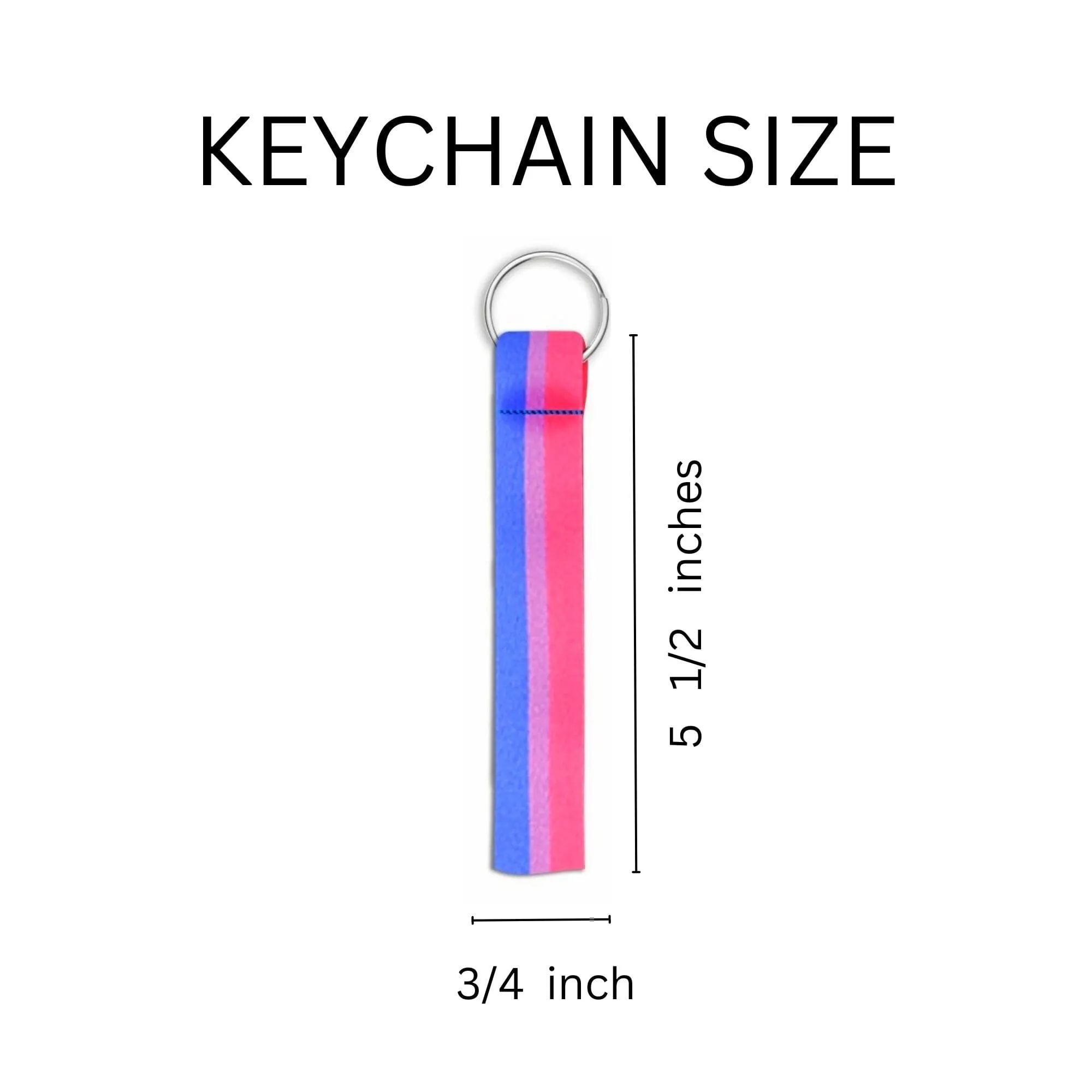 Bisexual Flag Colored Lanyard Style Keychains