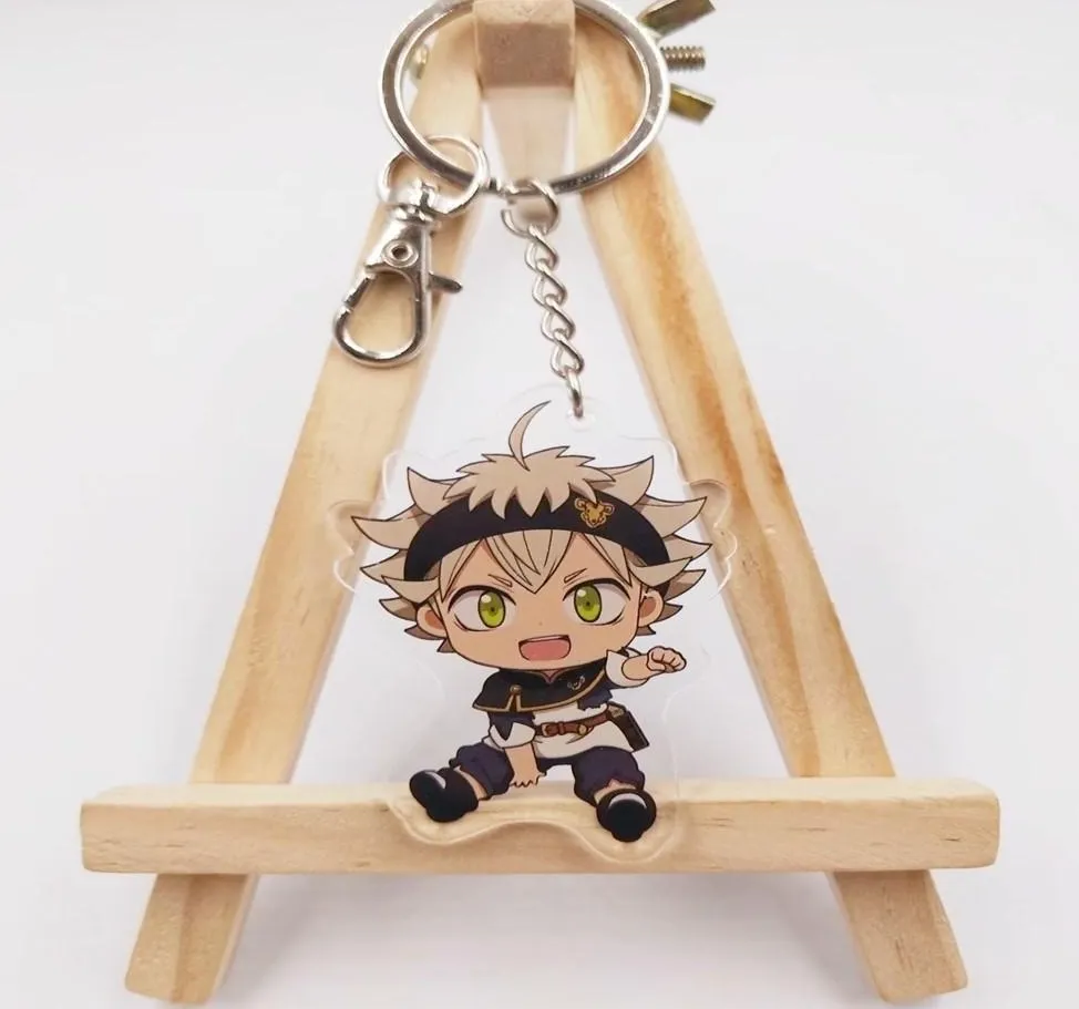 Black Clover Character Style Acrylic Keychain