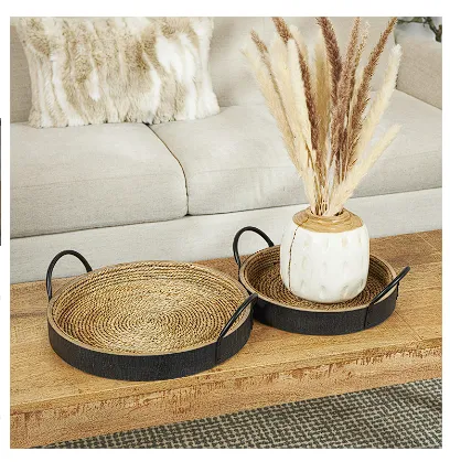 BLACK WOODEN TRAY,