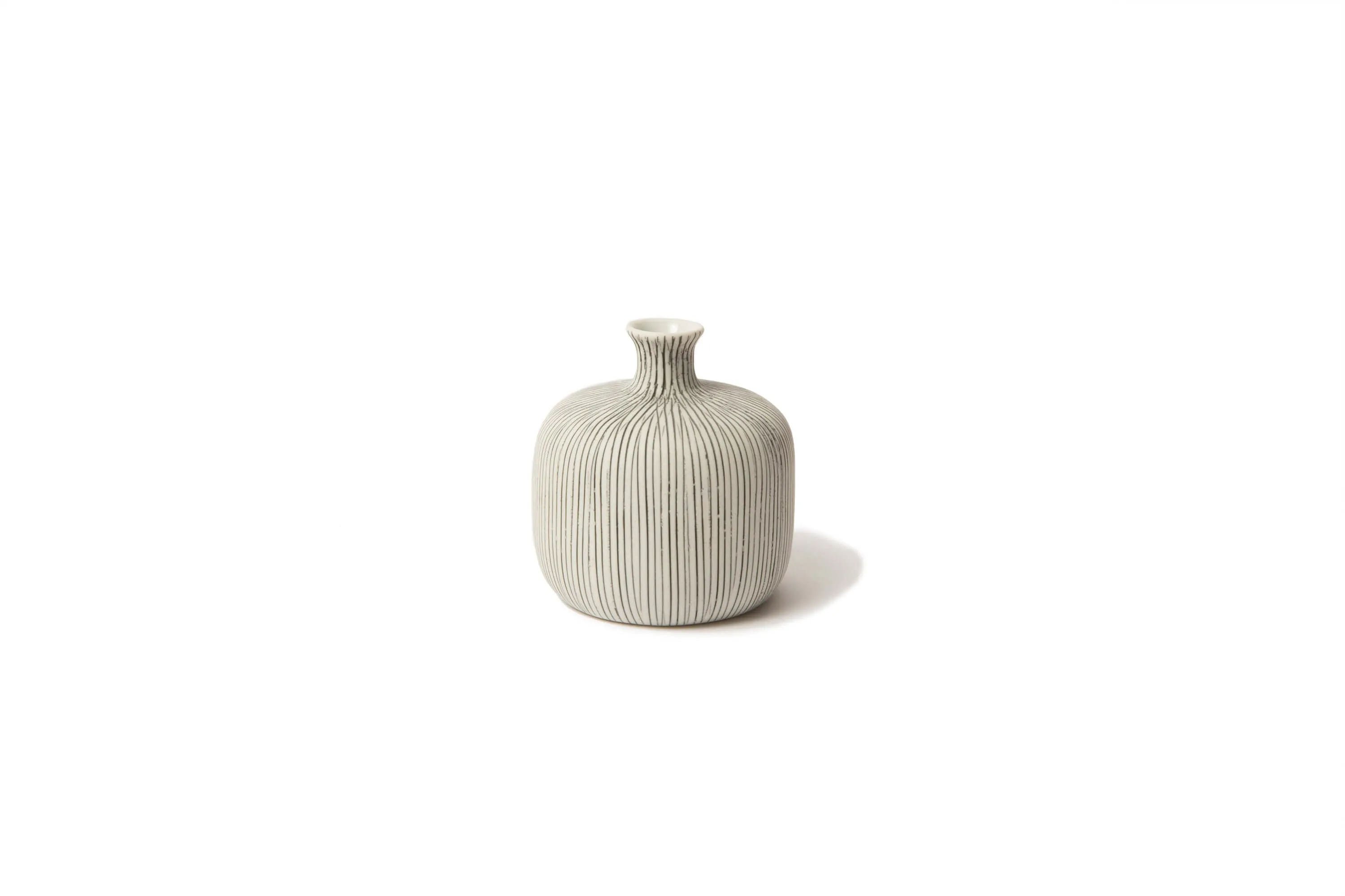 Bottle Vase | Small | Vertical Grey Lines | by Lindform