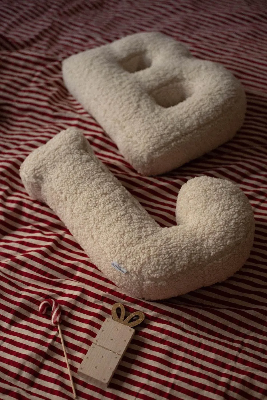 Boucle Letter Cushion E | Teddy Letter Cushion