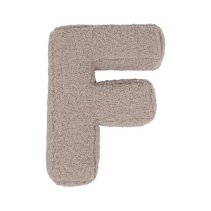 Boucle Letter Cushion F Mocha | Teddy Letter Cushion