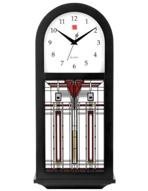 Bulova Frank Lloyd Wright Harley Bradley Pendulum Wall Clock - Ebony Finish