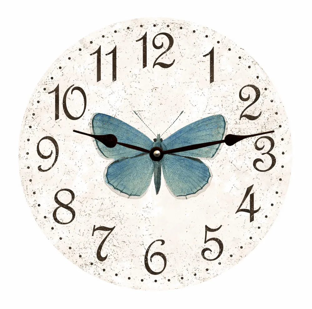 Butterfly Clock- White Rustic Clock