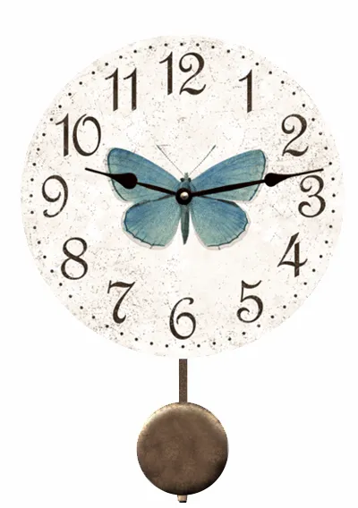 Butterfly Clock- White Rustic Clock