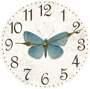 Butterfly Clock- White Rustic Clock