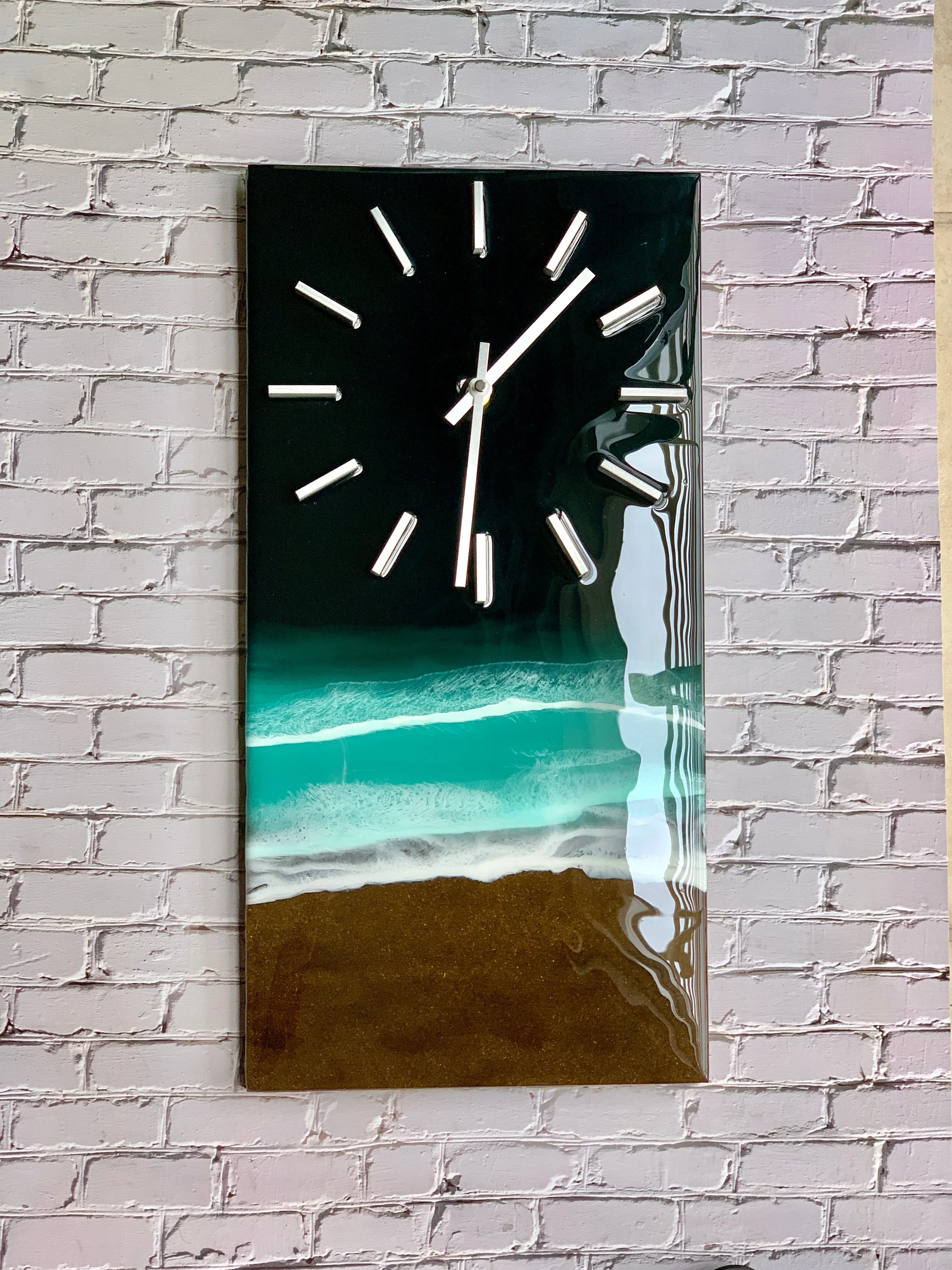 “Calm”: Emerald Isle Beach Scene Wall Clock