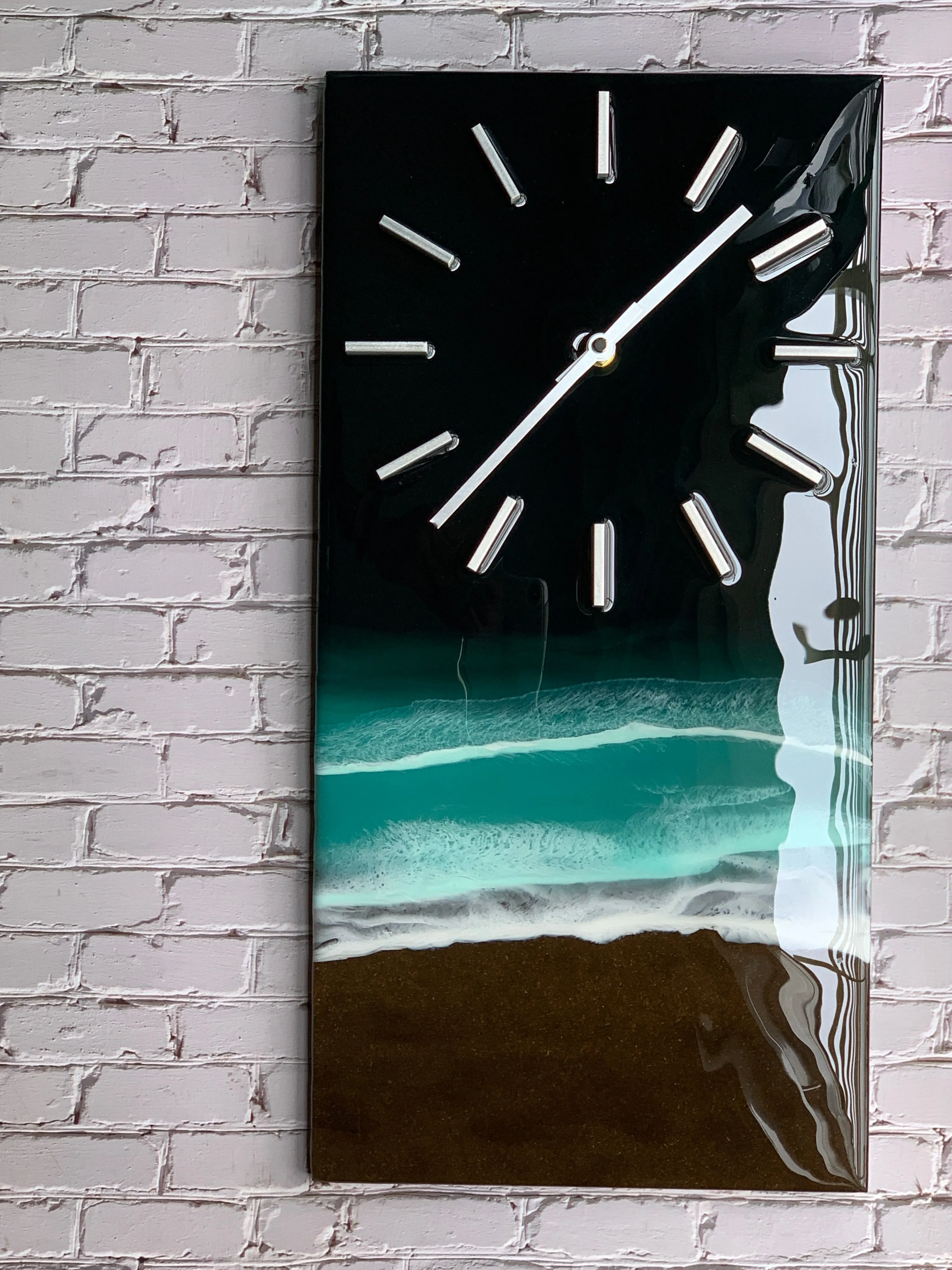 “Calm”: Emerald Isle Beach Scene Wall Clock