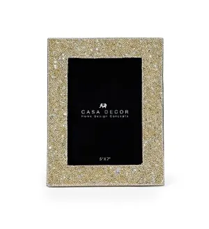 CASA DECOR Golden Glitter Photo Frame (Gold,Pack of 1)