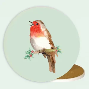 Ceramic Coaster - Christmas Robin