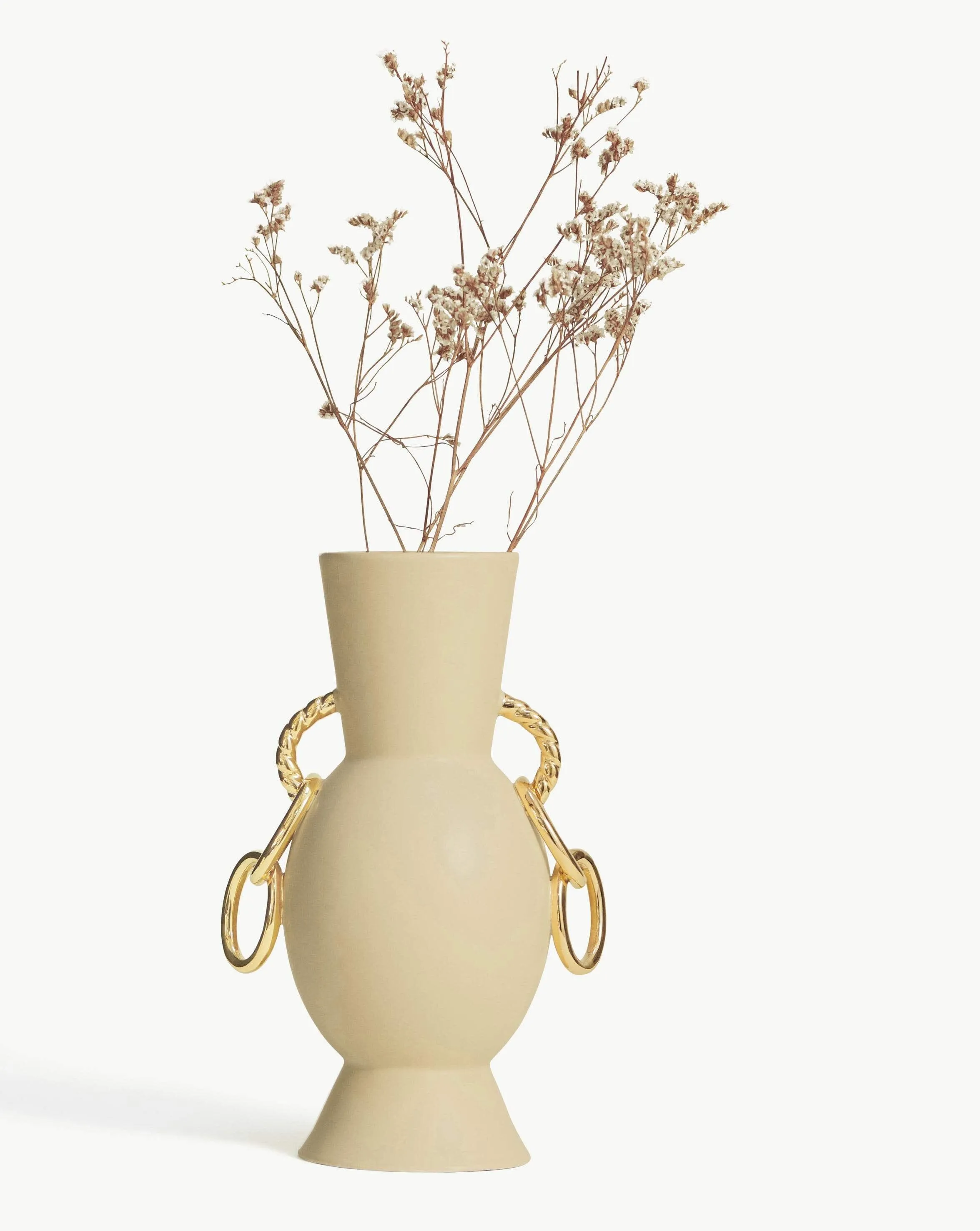 Chain Reaction Ceramic Vase | Ceramic/Beige