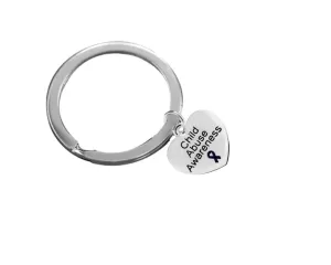 Child Abuse Heart Charm Split Style Key Chains