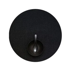 chilewich | placemat round | basketweave black