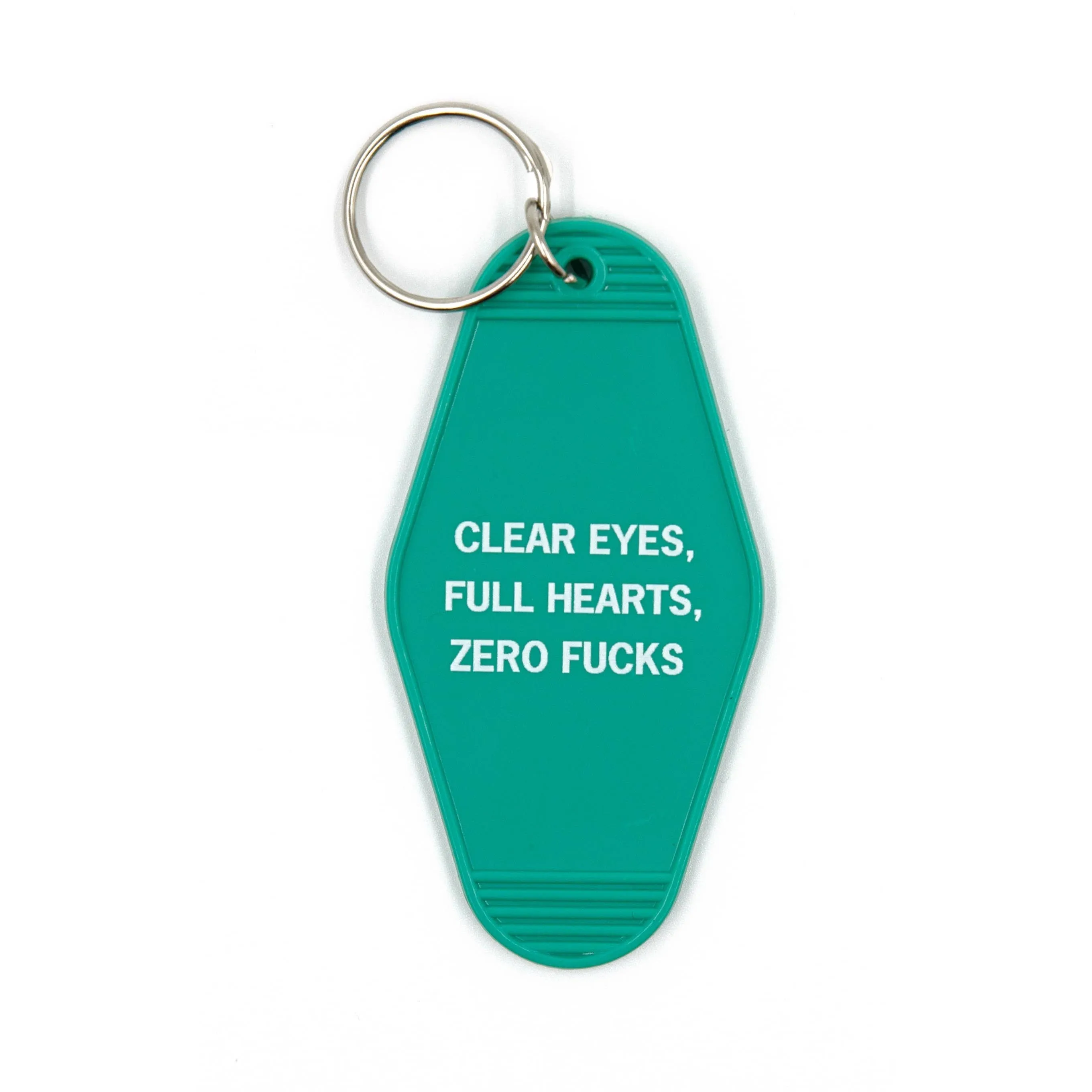 Clear Eyes, Full Hearts, Zero Fucks Motel Style Keychain