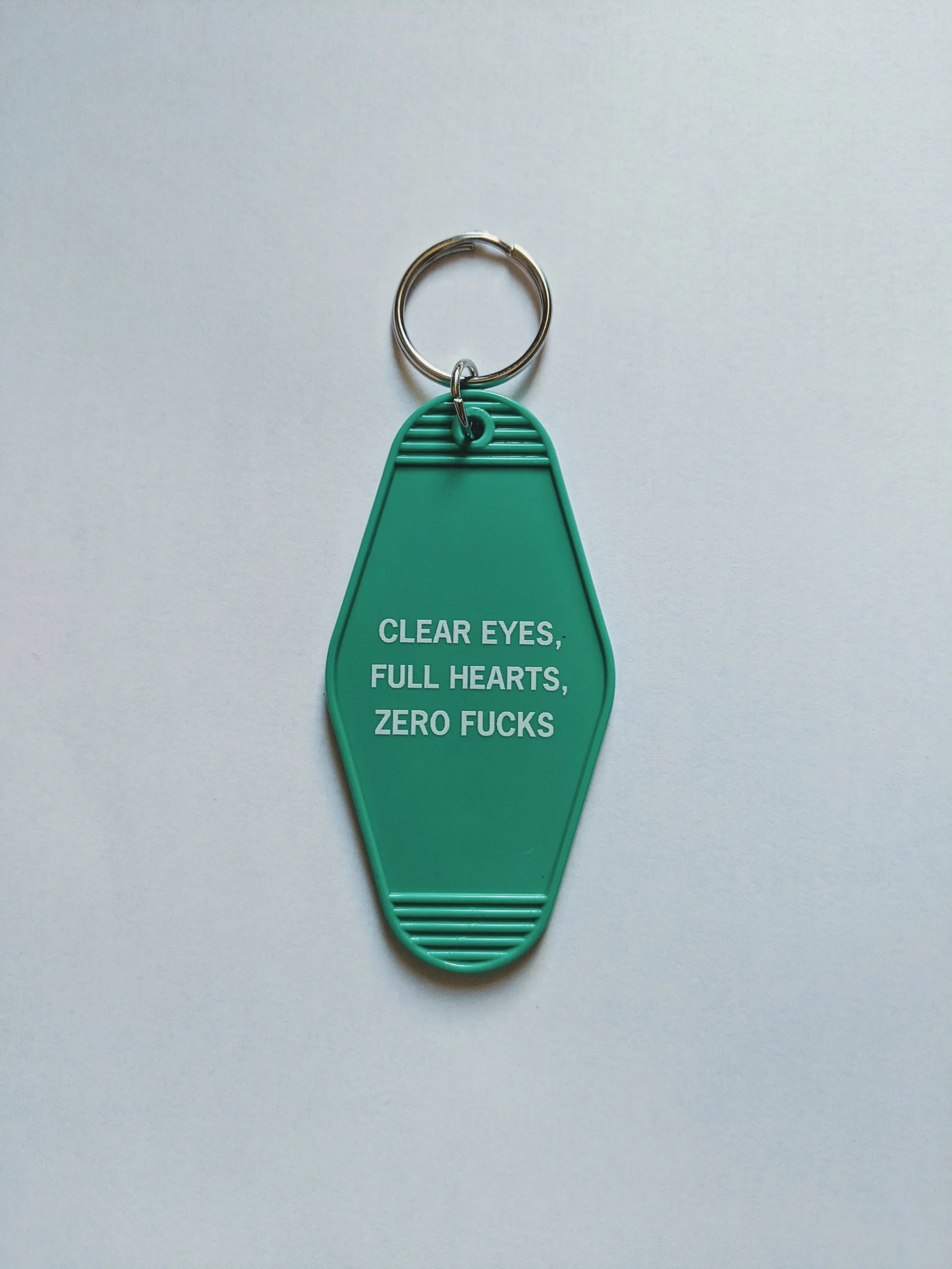 Clear Eyes, Full Hearts, Zero Fucks Motel Style Keychain