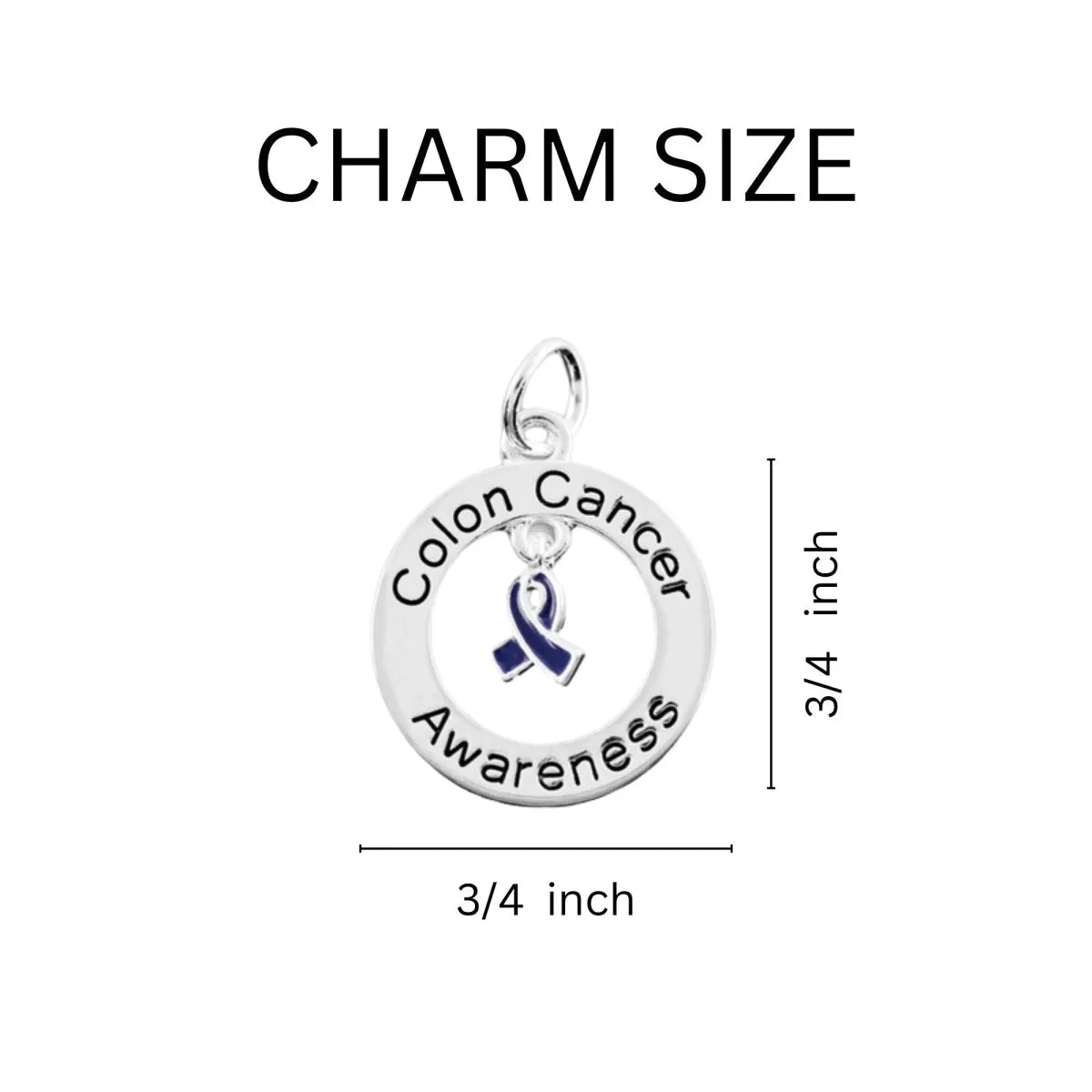 Colon Cancer Awareness Circle Charm Split Style Keychains