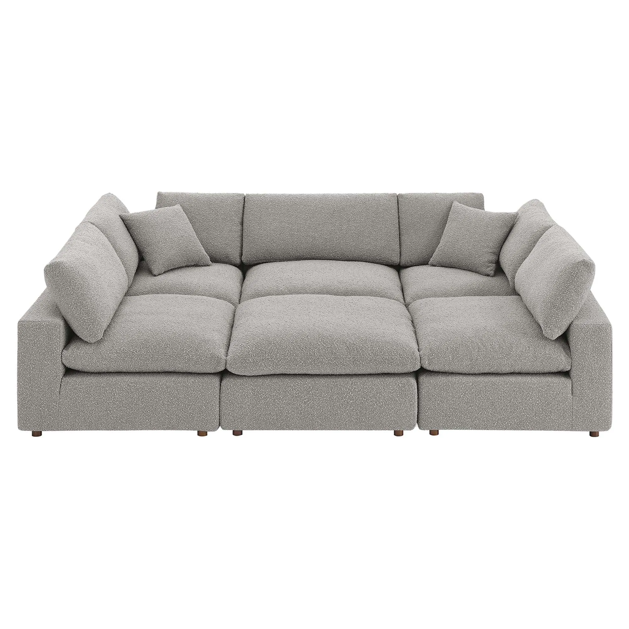 Commix Down Filled Overstuffed Boucle Fabric 6-Piece Sectional Sofa by Modway