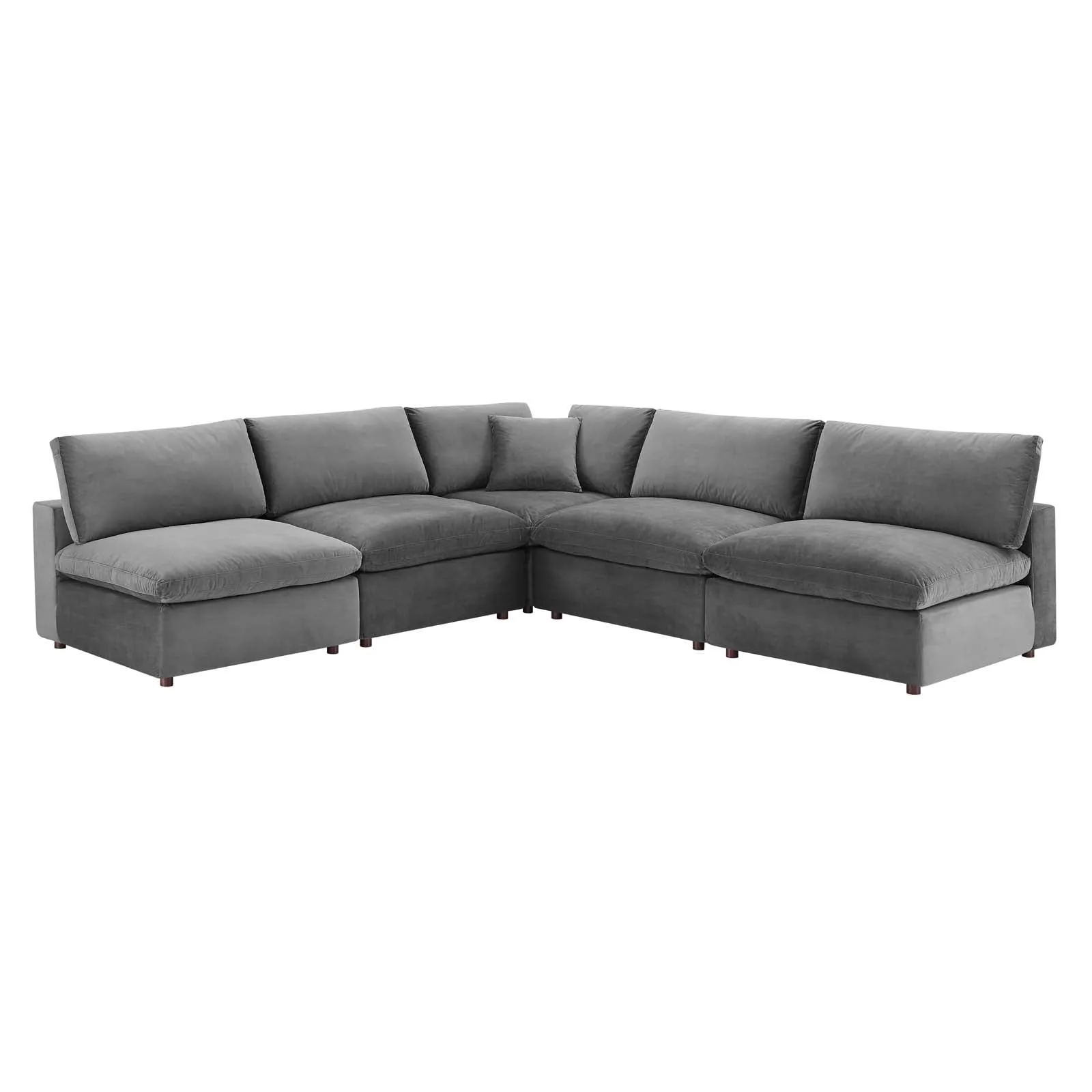 Commix  Down Filled Overstuffed Performance Velvet 5-Piece Sectional Sofa