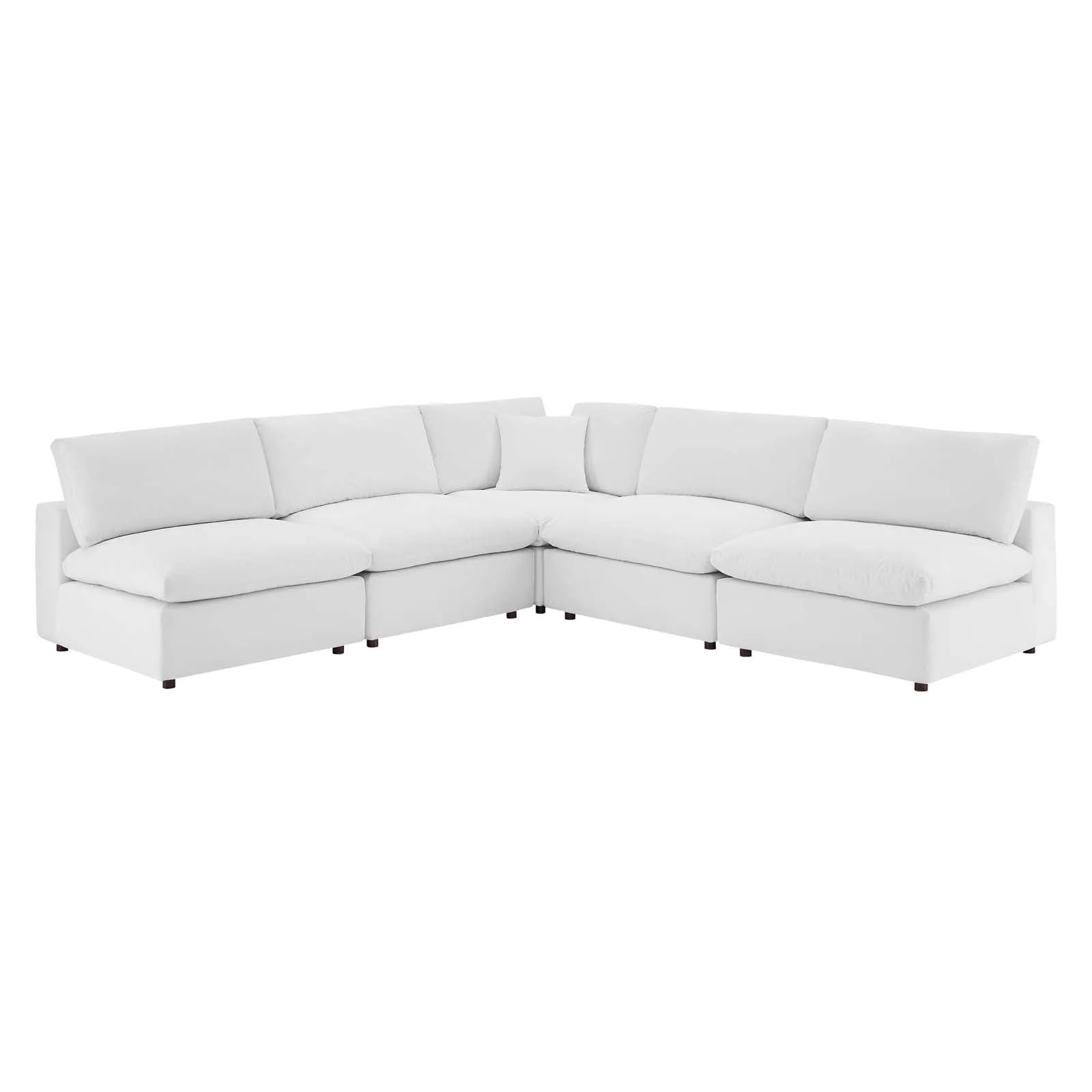 Commix  Down Filled Overstuffed Performance Velvet 5-Piece Sectional Sofa