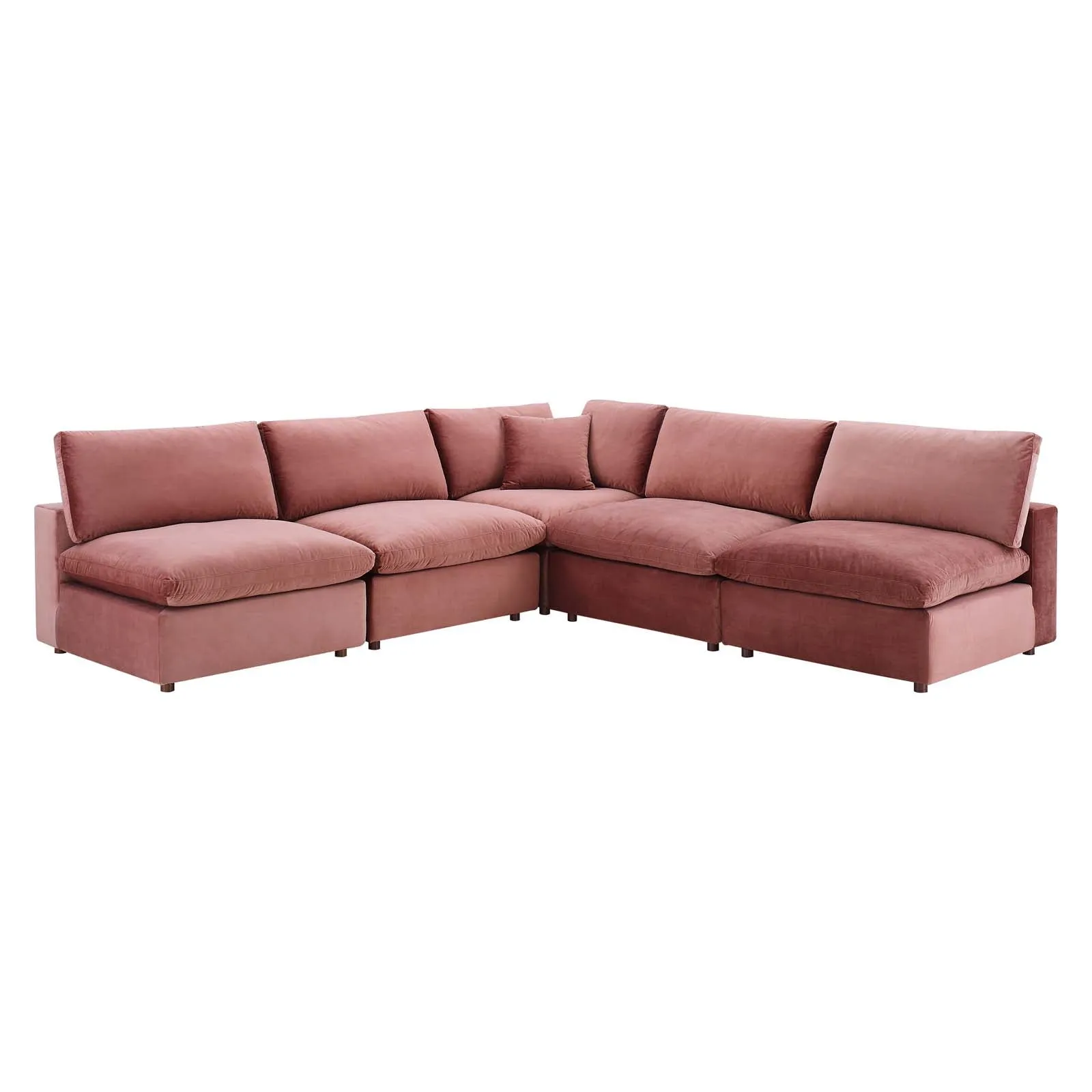 Commix  Down Filled Overstuffed Performance Velvet 5-Piece Sectional Sofa