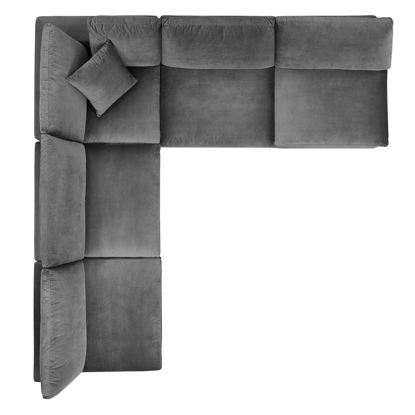 Commix  Down Filled Overstuffed Performance Velvet 5-Piece Sectional Sofa