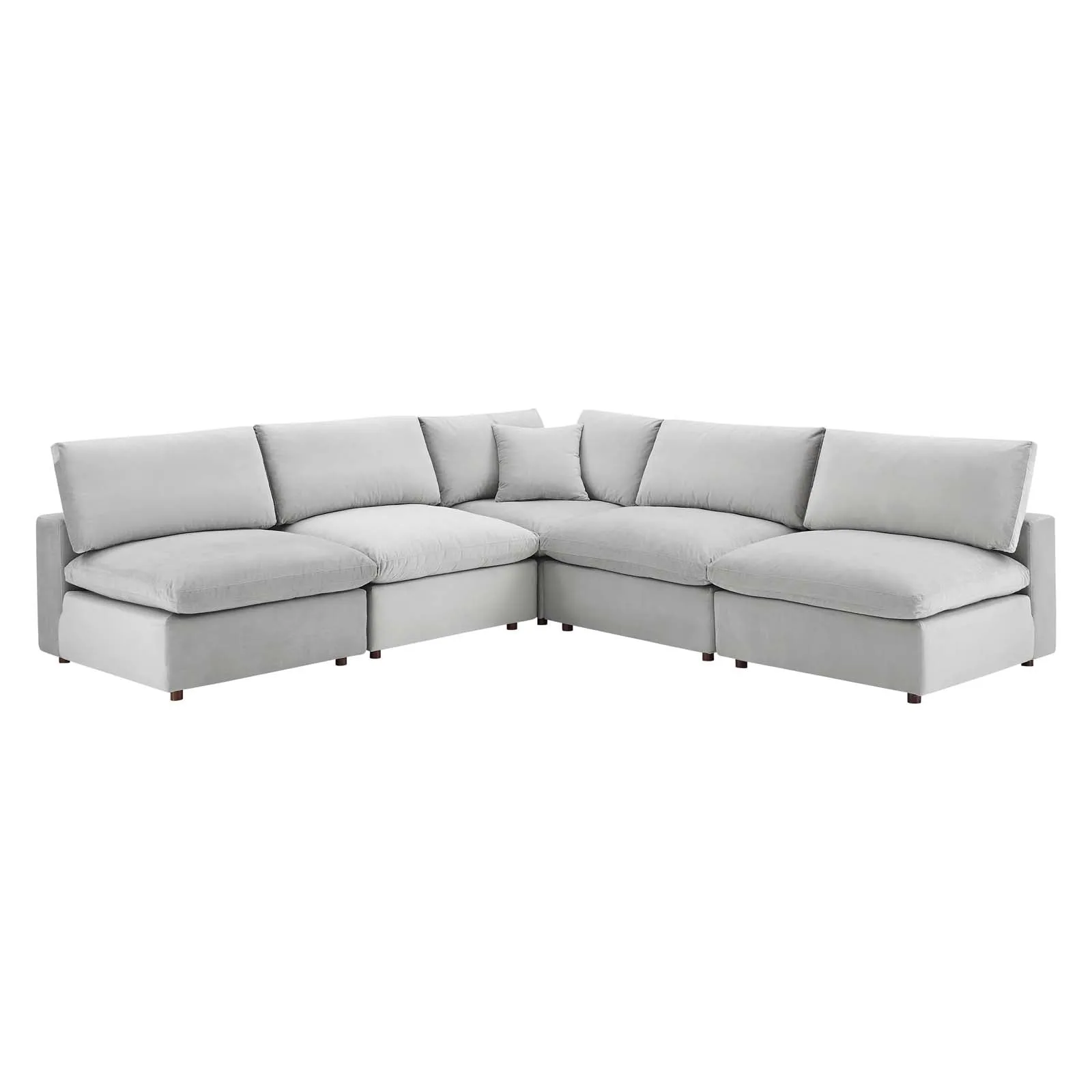 Commix  Down Filled Overstuffed Performance Velvet 5-Piece Sectional Sofa