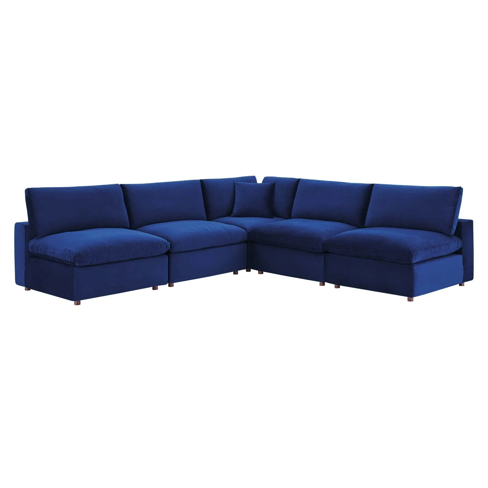 Commix  Down Filled Overstuffed Performance Velvet 5-Piece Sectional Sofa