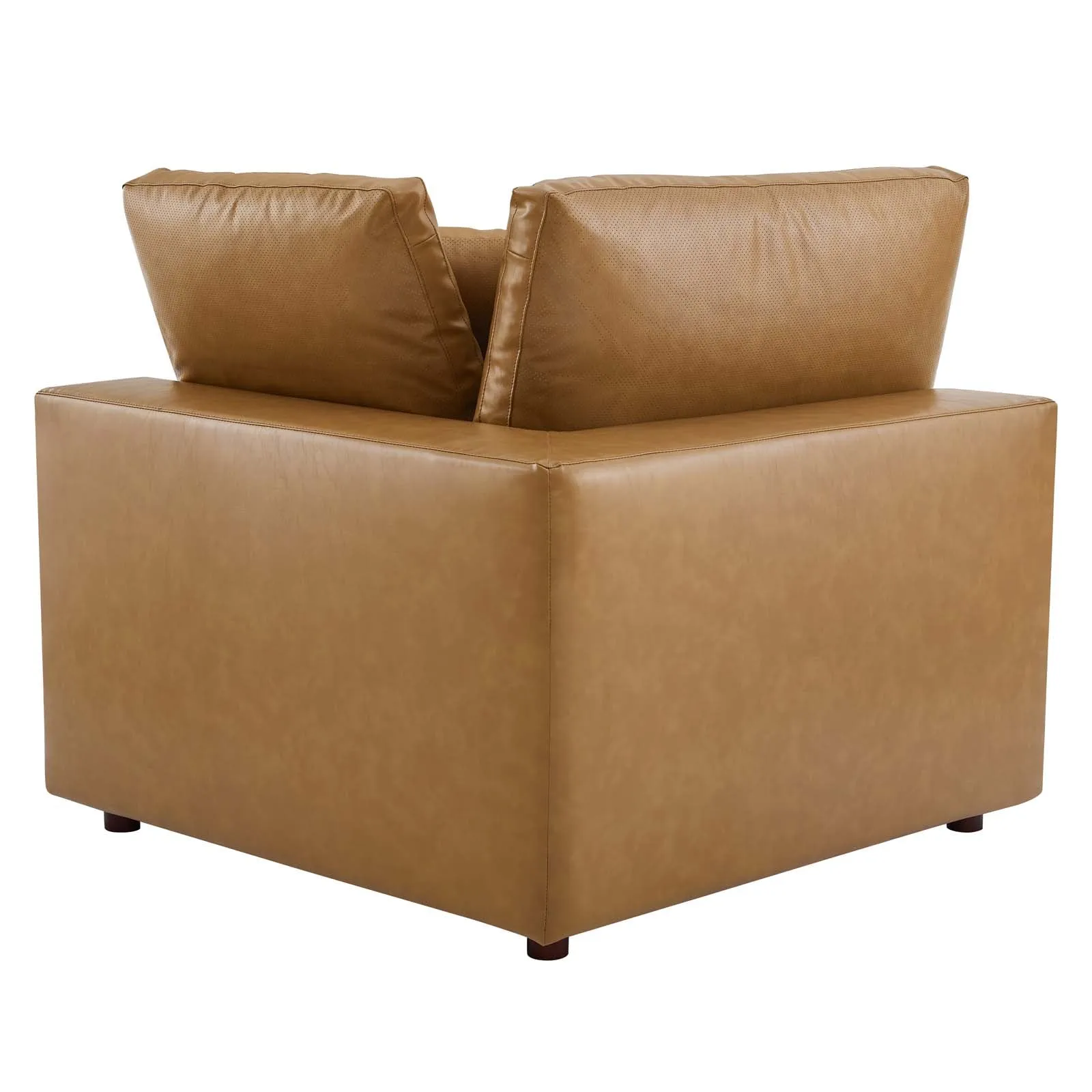 Commix Down Filled Overstuffed Vegan Leather 6-Piece Sectional Sofa Tan EEI-4918-TAN