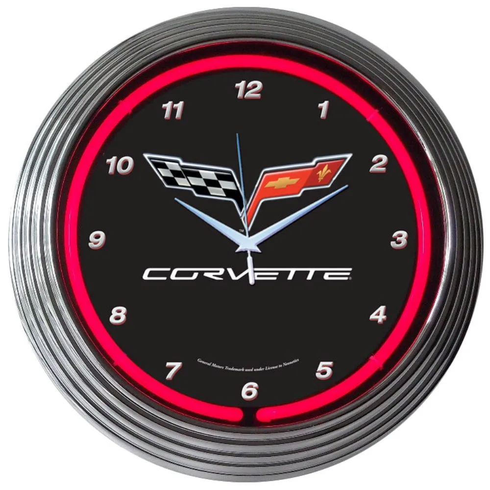 CORVETTE C6 NEON CLOCK