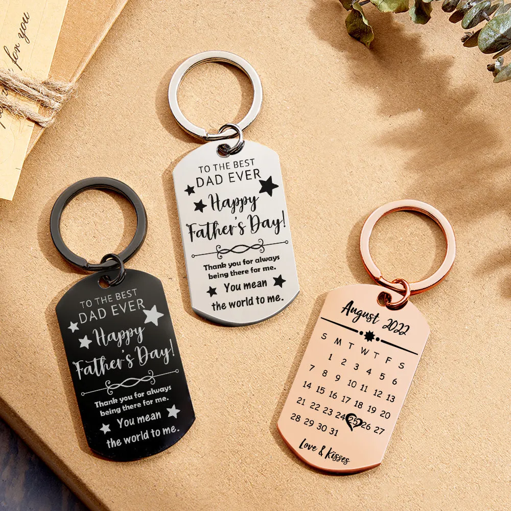 Custom Keychain Anniversary Keychain Calendar Gifts For Dad