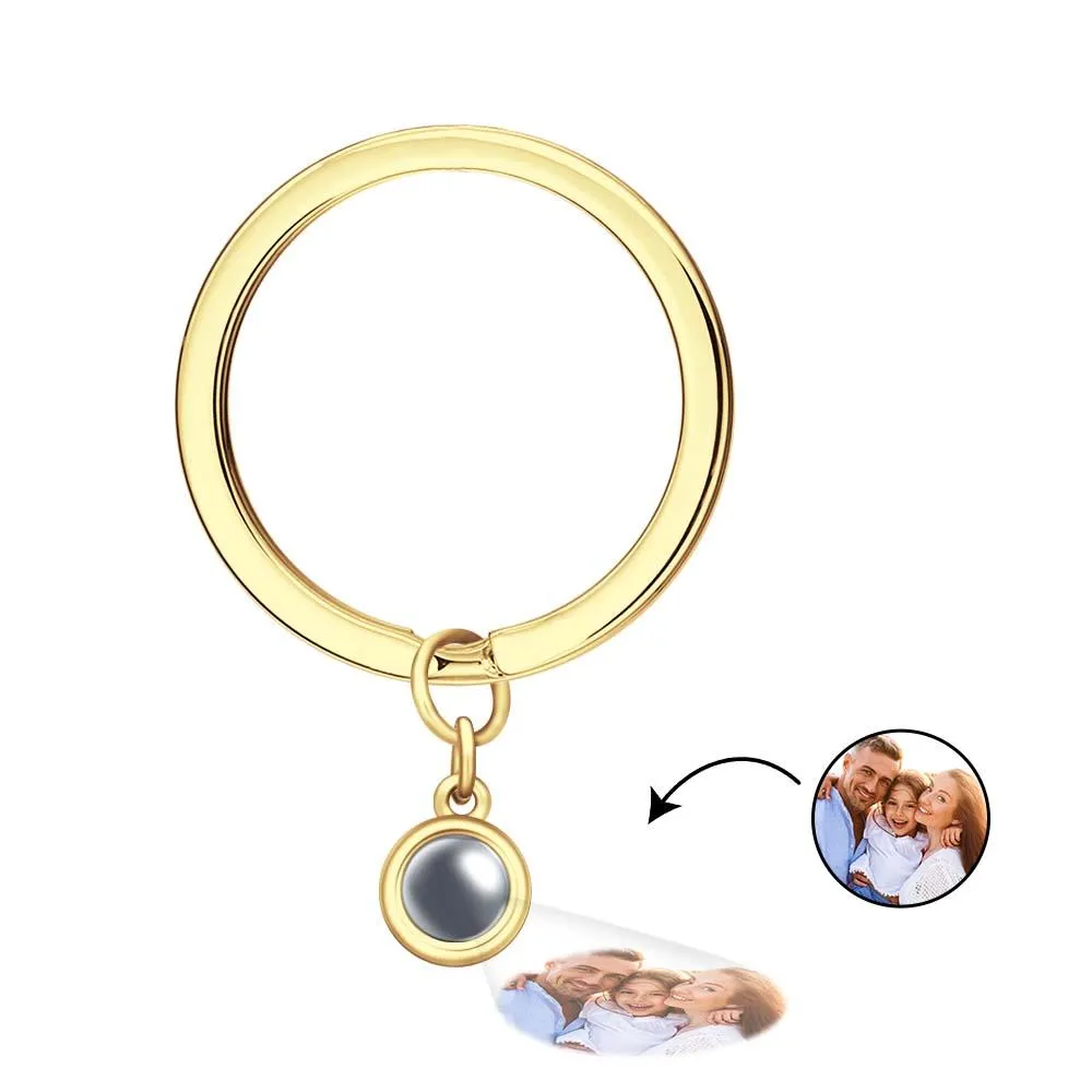 Custom Photo Projection Keychain Personalized Key Ring Exquisite For Family Gifts