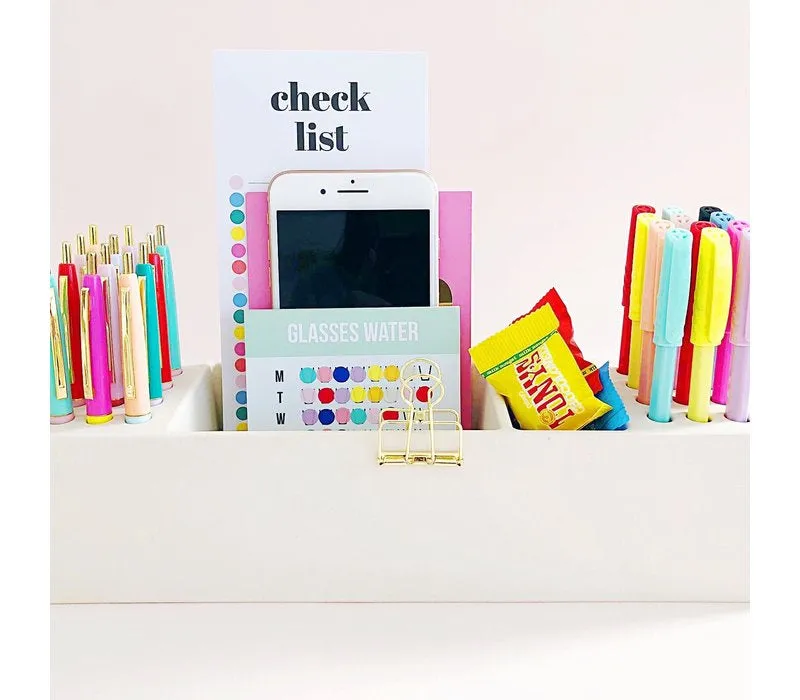 Desk Organizer Pens White