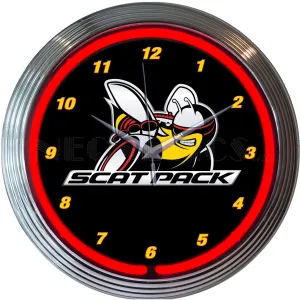 DODGE SCAT PACK NEON CLOCK