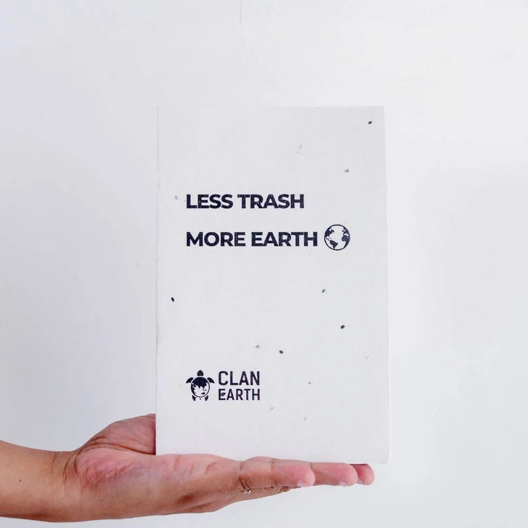 Earth First Stationery Kit - Notebook with plantable cover and pen and pencil recycled paper