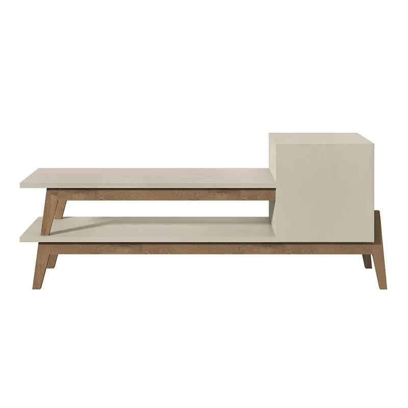 Essence 73.82" TV Stand with 2 Shelves in Off White