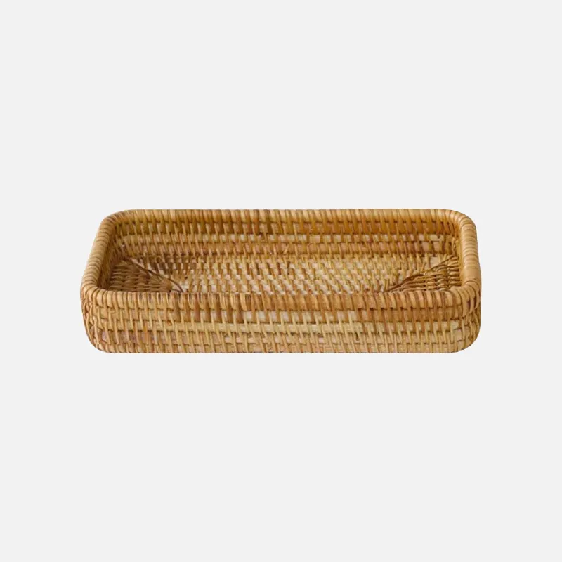 Eva Rattan Serving Tray & Tabletop Organizer